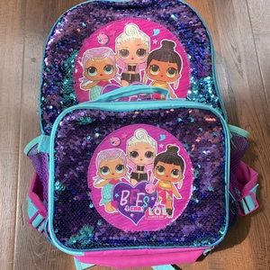 LOL book bag with matching lunch bag
